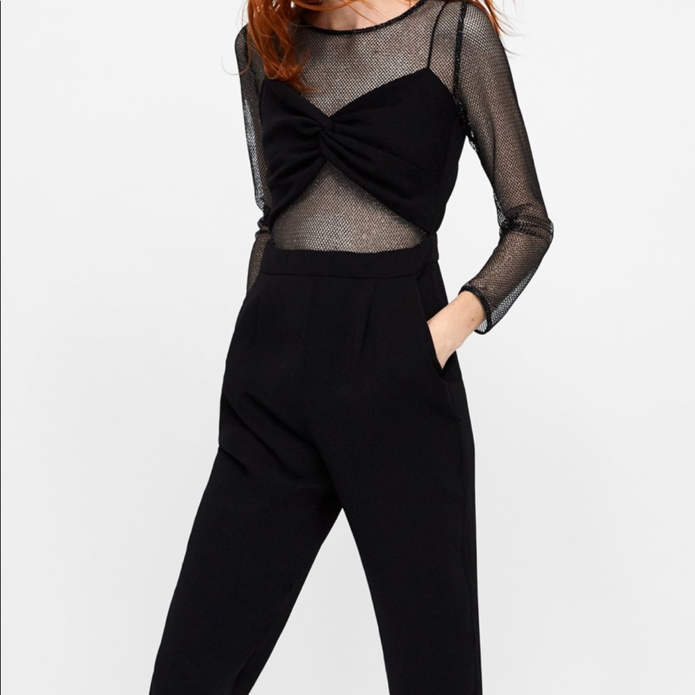 Black jumpsuit with sparkly trim